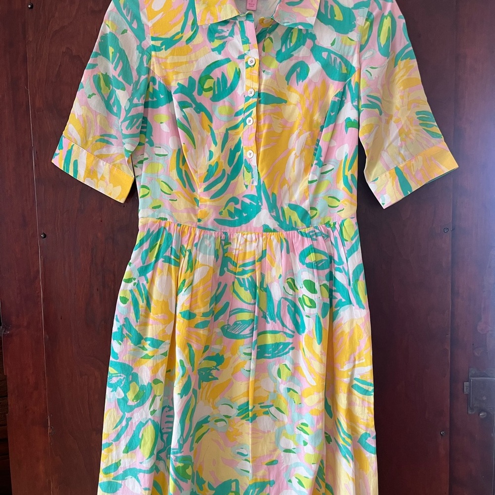 Lilly Pulitzer Yellow and Green Midi Dress